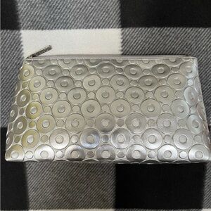 Clinique Silver Makeup Bag/Pouch